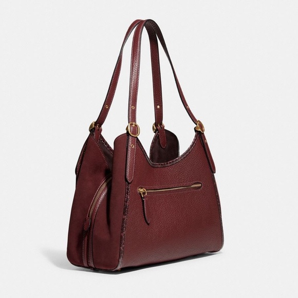 Coach burgundy leather and suede Lori bag - Picture 4 of 12